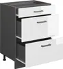 A kitchen cabinet with three drawers, shown from a three-quarter angle. Náhled obrázku produktu