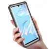 A hand holding a smartphone in a protective case. Produktbild-Vorschau