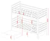 Hochbett 90x200 mit 2 Schubladen und 2 Matratzen Etagenbett Produktbild-Vorschau 9