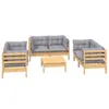 vidaXL 7-tlg. Garten-Lounge-Set mit Grauen Kissen Kiefer Produktbild-Vorschau 3