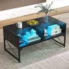 COSTWAY Table basse LED brillante, table basse en marbre Voir les images du produit 7