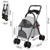 Hundebuggy Faltbar Jogger Katzenbuggy mit Netzfenstern Produktbild-Vorschau 3