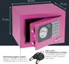Möbeltresor mit Elektroschloss von HMF mit 23 cm Breite in Pink Anteprima dell’immagine prodotto
