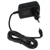 A black power adapter with a European plug and a coiled cable with a connector. Produktbild-Vorschau