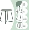 A green round metal side table with multiple close-up shots highlighting its features. Produktbild-Vorschau