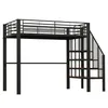 Flieks Hochbett 140x200cm mit Treppe, Etagenbett Kinderbett Produktbild-Vorschau 7