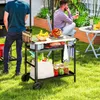 Outsunny Grillwagen 3-Etagen Servierwagen mit Arbeitsfläche Produktbild-Vorschau 2