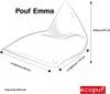 Ecopuf - Sitzsack Bodenkissen Bean Bag, 90 x 80 cm, Emma Produktbild-Vorschau 2