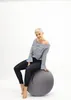 Sitzball Gymnastikball Sitting Ball zum aufpumpen Felt grau Produktbild-Vorschau 4