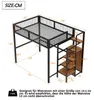 Hochbett 140x200cm aus Metall mit Leiter, Kleiderschrank Produktbild-Vorschau 2