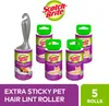 A product shot of multiple Scotch-Brite Pet Extra Sticky Hair Lint Rollers, with a handle and several refill rolls. Produktbild-Vorschau
