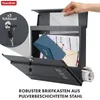 Briefkasten Jules: Anthracietkleurige wandbriefkasten met Productafbeelding-voorbeeld 3