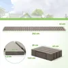 A diagram showing a rollable garden path with dimensions and a close-up of its material. Náhľad obrázku produktu