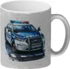 Polizeiauto mit Blaulicht Glitzer-Kaffeebecher Produktbild-Vorschau 1
