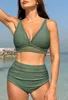 ASKSA Damen Bikini Set Push Up Bauchweg Badeanzug y V Produktbild-Vorschau 2