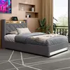 okwish polštářová postel 90×200 cm s LED osvětlením, USB a Náhled obrázku produktu 1