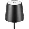 A close-up studio shot of a black table lamp with a white touch-sensitive top. Produktbild-Vorschau
