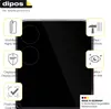 A product image showing a smartphone screen protector with feature callouts. Produktbild-Vorschau
