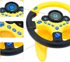 Gelb-schwarzes Spielzeuglenkrad mit Tachometer und verschiedenen Tasten, mit Nahaufnahme-Details Voir les images du produit