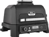 A black Ninja Woodfire Pro XL electric grill is shown from a front-side angle against a light gray background. Voir les images du produit