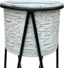 DanDiBo Tabouret à fleurs avec pot Métal Noir Blanc L 75 cm Voir les images du produit 5