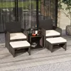 COSTWAY 5er Set Rattan Möbel Balkonset Gartenmöbel mit Produktbild-Vorschau 2