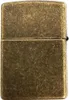 A close-up, front-facing view of a Zippo lighter with an antique brass finish. Náhľad obrázku produktu