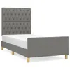 vidaXL Bettgestell mit Kopfteil Dunkelgrau 90x190 cm Stoff Produktbild-Vorschau 12