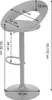 A diagram of a bar stool with dimensions indicated by measurement lines and text. Anteprima dell’immagine prodotto