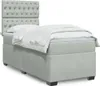 vidaXL Boxspringbett mit Matratze Hellgrau 100x200 cm Samt Produktbild-Vorschau 2