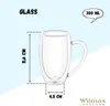 Wilmax Doppelwandiger Glasbecher 300 ml Borosilikatglas 2er Produktbild-Vorschau 5
