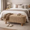 Wasserhyazinth Teakholz Sitzbank AMSTERDAM 80cm natural Produktbild-Vorschau 2