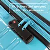 A close-up of a blue suitcase with a TSA lock and zipper. Produktbild-Vorschau