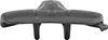 A black bicycle saddle is shown from the front on a white background. Produktbild-Vorschau