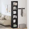Boekenkast Zwart Eiken 40 x 30 x 198 cm Bewerkt hout Productafbeelding-voorbeeld 4