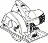 A black and white line drawing of a circular saw. Produktbild-Vorschau
