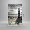 Bilder auf glas - Einteilig - See Leuchtturm Holzbrücke Produktbild-Vorschau 3