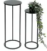 DanDiBo Sgabello da fiore in metallo nero Rotondo Anteprima dell’immagine prodotto 1