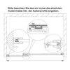 Diagram showing measurements and assembly details for a shower door. Produktbild-Vorschau