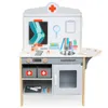 A wooden toy doctor's office playset with various accessories. Anteprima dell’immagine prodotto