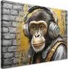 Leinwandbild Małpa Muzyka Zwierzęta 60x40 Feeby Gelb bild Produktbild-Vorschau 1