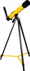 A yellow and black National Geographic telescope on a black tripod against a white background. Podgląd zdjęcia produktu