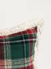 HOMLA Poszewka GRELLA w zieloną kratę z szerpą 45x45 cm Podgląd zdjęcia produktu 3