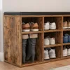 Botník s lavicí na sezení do předsíně hnědý rustikální loft Náhled obrázku produktu 3