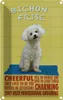 vianmo Blechschild 18x12 cm Hund Bichon Frise cheerful Tier Produktbild-Vorschau 1