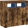 vidaXL Sideboard mit LED-Beleuchtung Räuchereiche 80x35x75 Produktbild-Vorschau 2