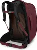 A close-up view of the back of a red travel backpack. Podgląd zdjęcia produktu