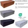 Collage of three folded mattresses in different colors and a close-up of a packaged mattress, with text and certifications. Podgląd zdjęcia produktu