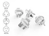 A collection of travel adapter plugs and diagrams of different plug types. Produktbild-Vorschau