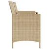 Gartensofa 2-Sitzer mit Tisch und Hockern Beige Poly Rattan Produktbild-Vorschau 6